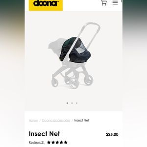 Doona stroller sunshade extension x2, rain cover, insect net & head support!